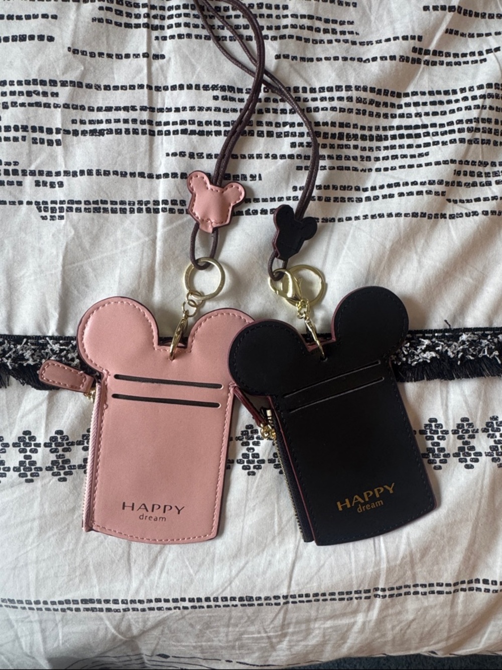 Disney Mickey and Minnie Lanyard - Pink and Black 🐭